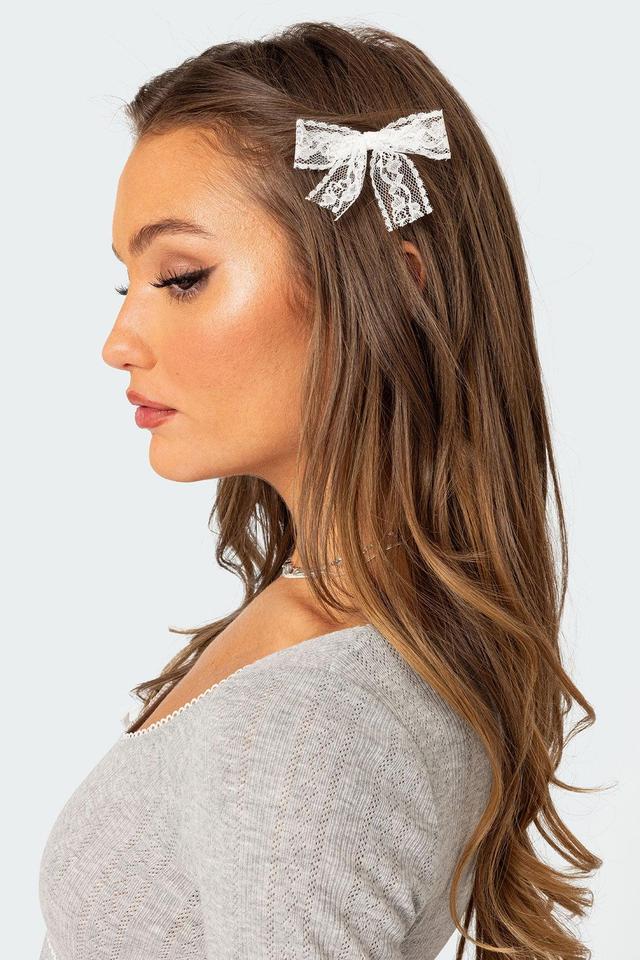 Lace Bow Hair Clip Pack Product Image