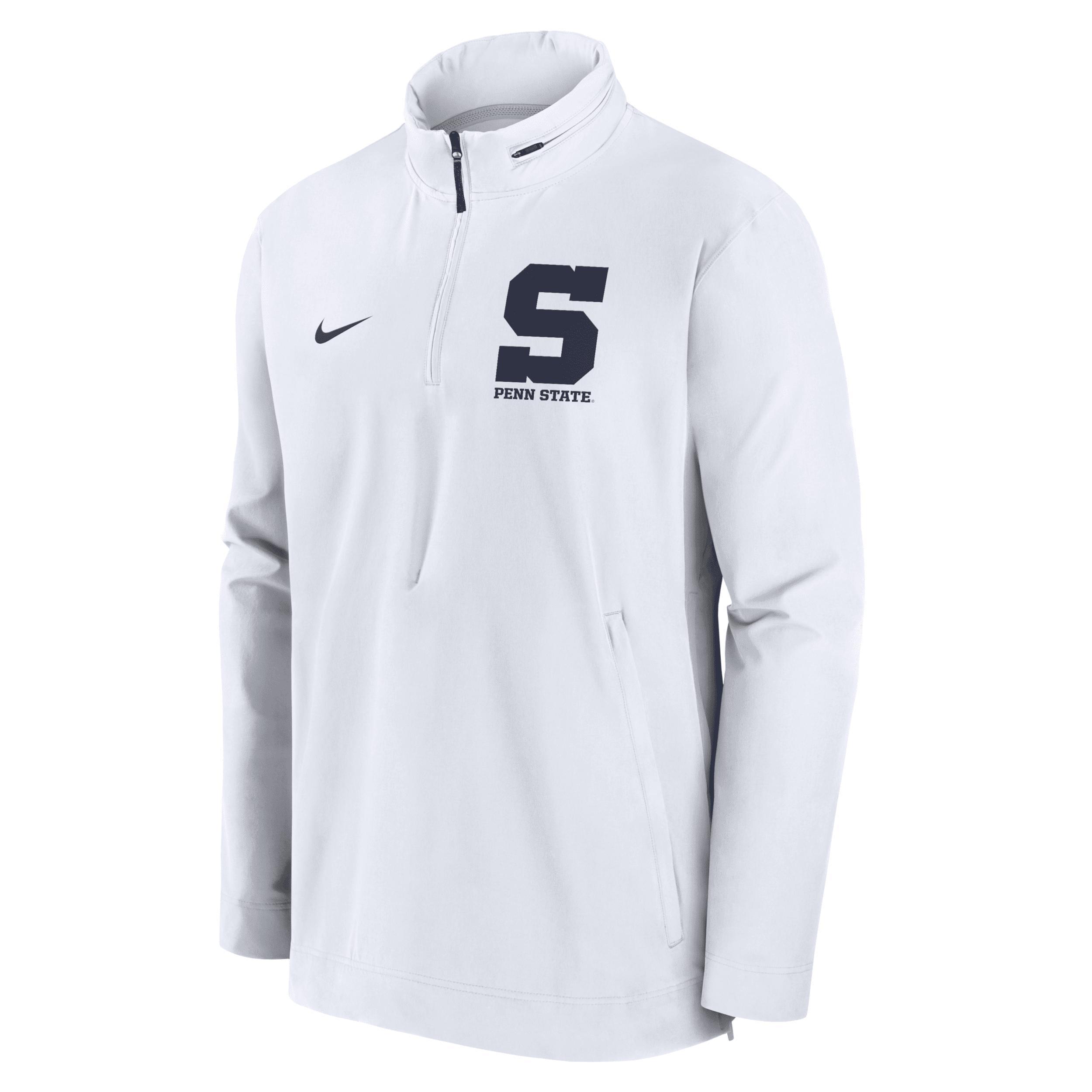 Nike Mens White Penn State Nittany Lions Sideline Coaches Quarter-Zip Jacket - White Product Image