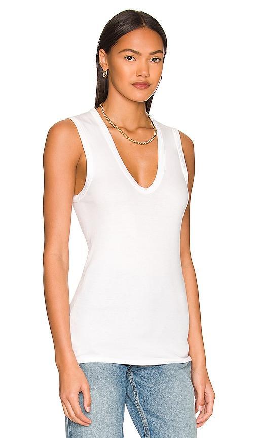 Enza Costa Essential Sleeveless U in White - White. Size M (also in S, XS, L, XL). Product Image