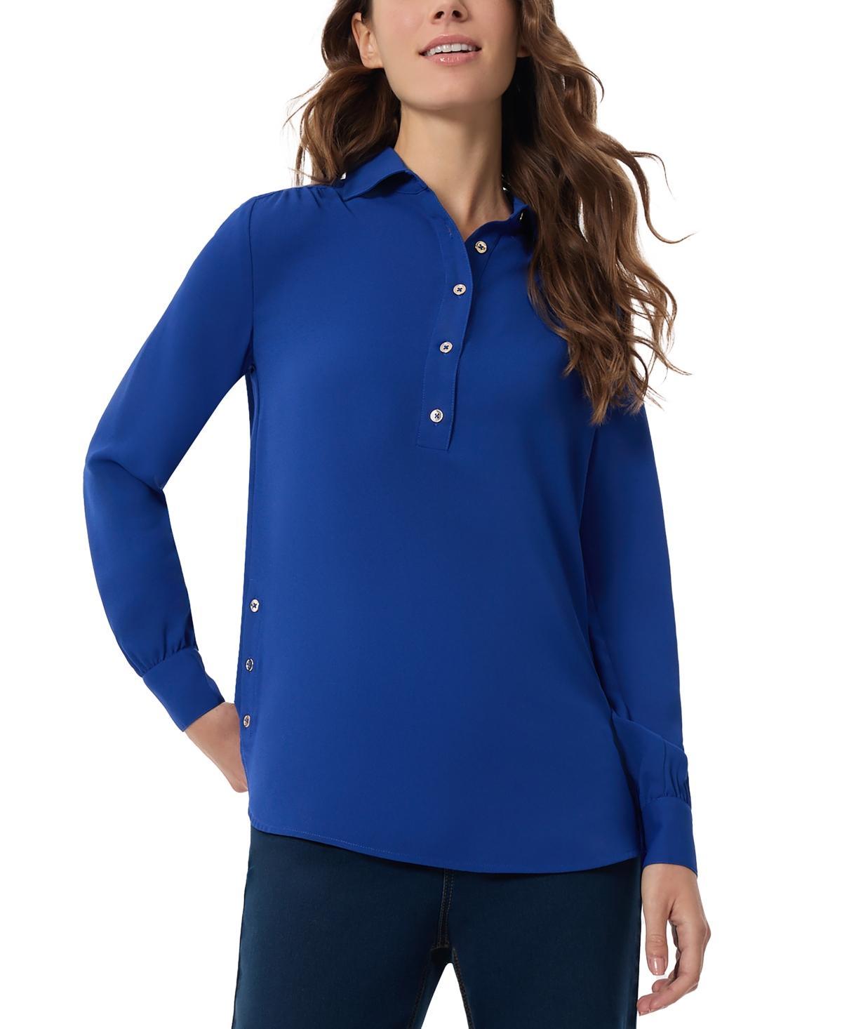 Jones New York Womens Side-Button Shirttail Top Product Image