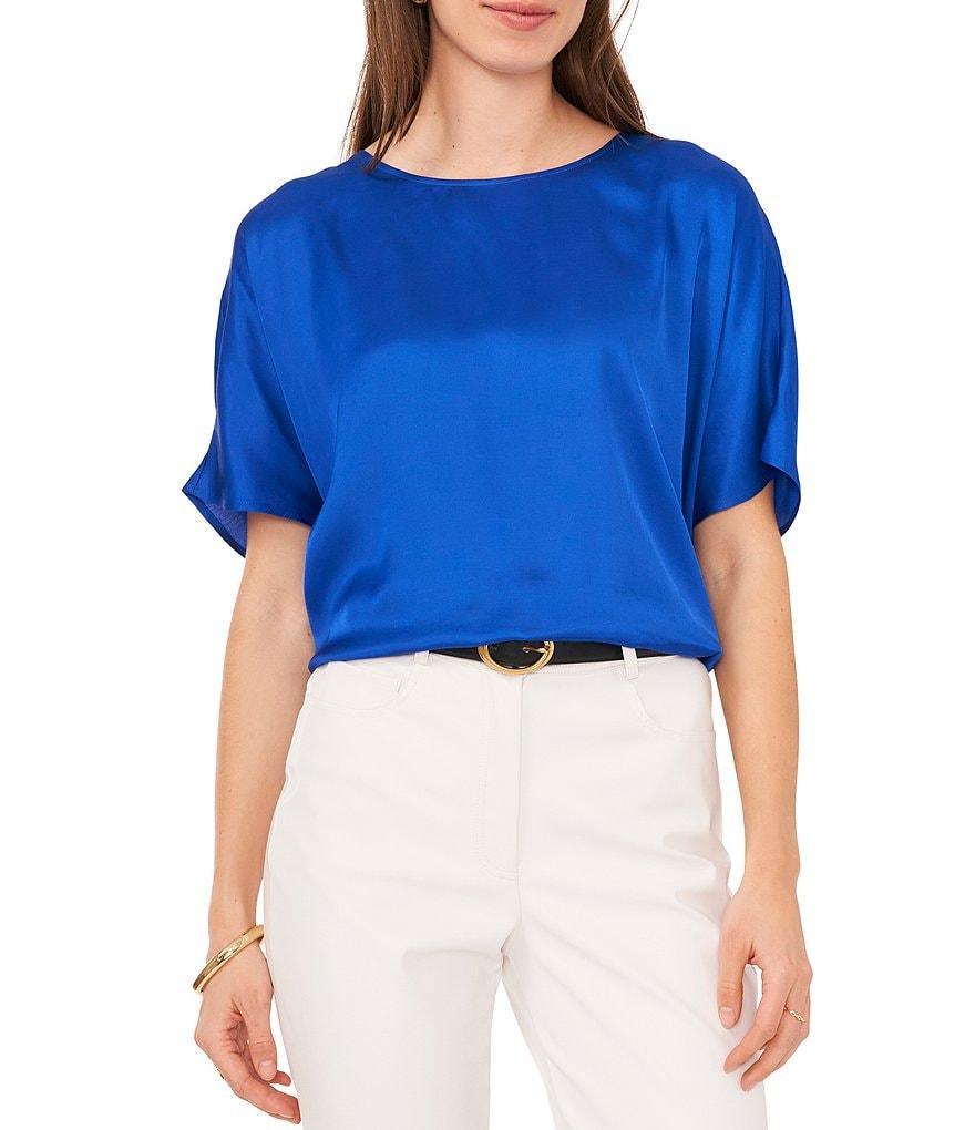 Vince Camuto Crew Neck Short Sleeve Blouse Product Image