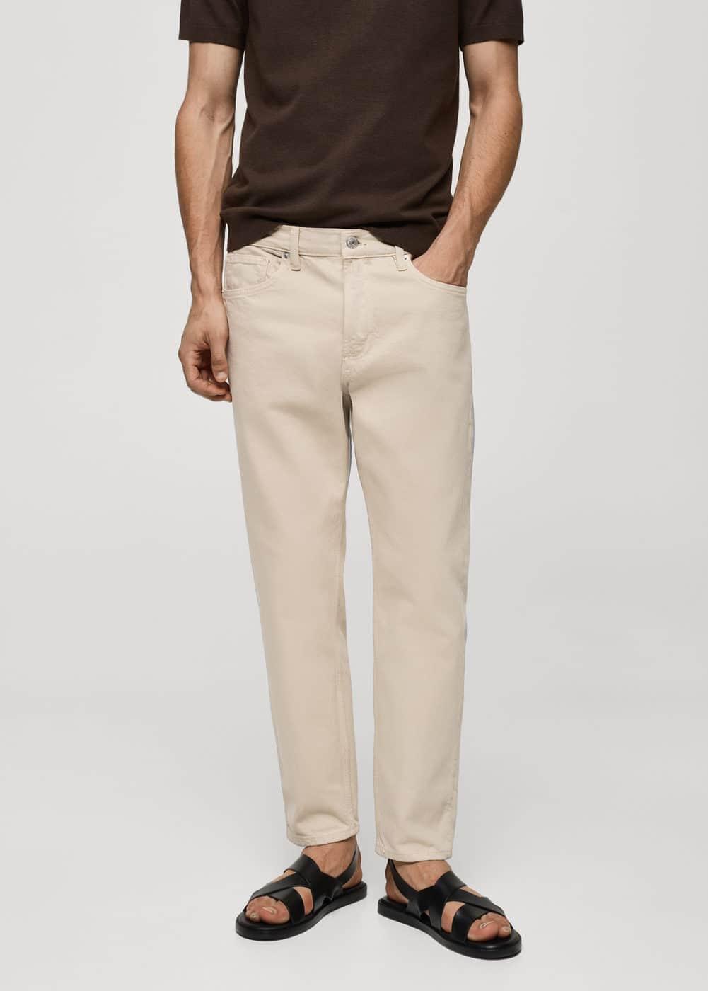 MANGO MAN - Ben cotton tappered-fit jeans beigeMen Product Image