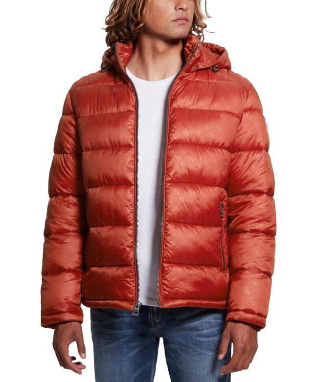 Guess Mens Adam Puffer Jacket with Removable Hood Product Image