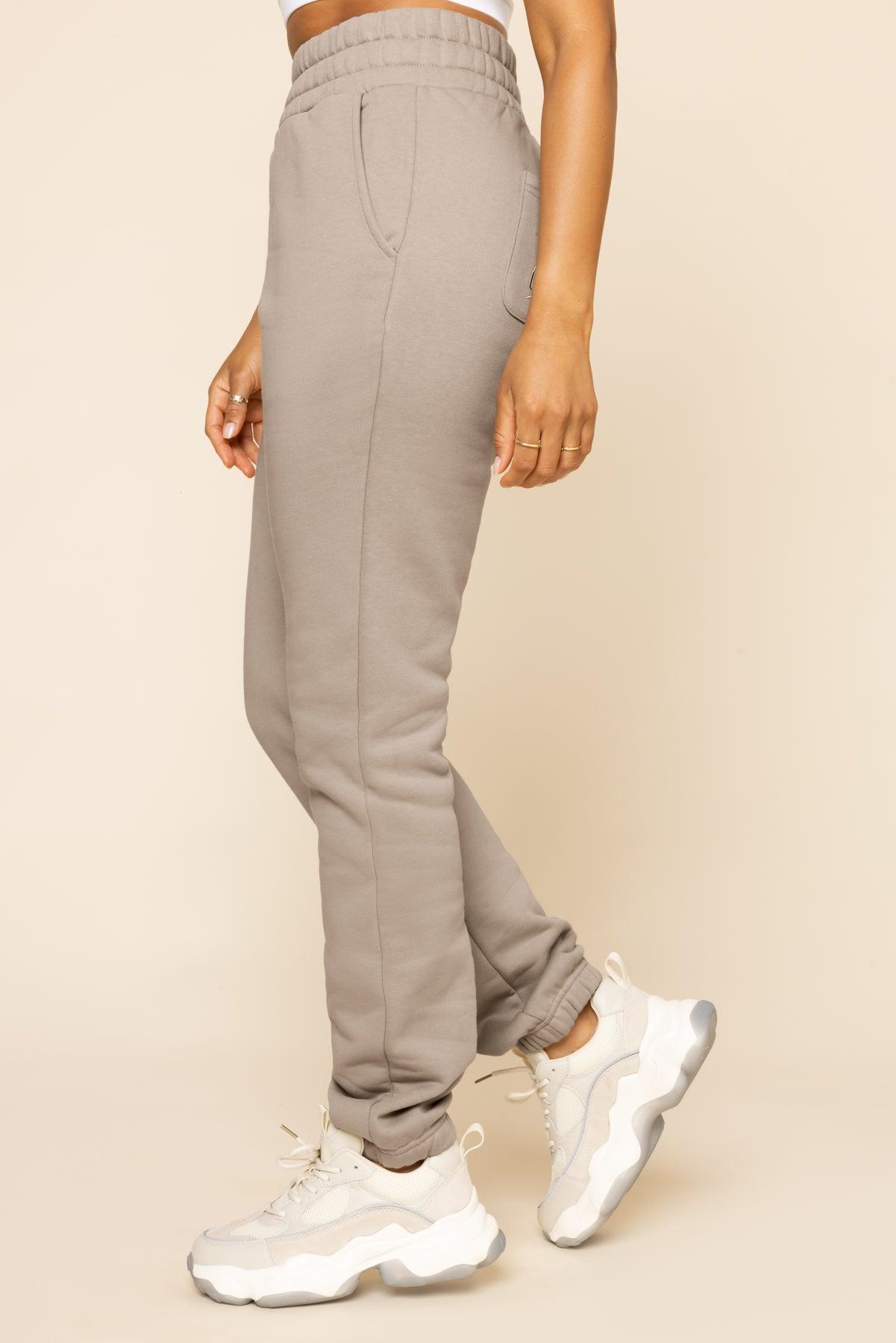 Cloud Rollover Sweatpant - Taupe Product Image