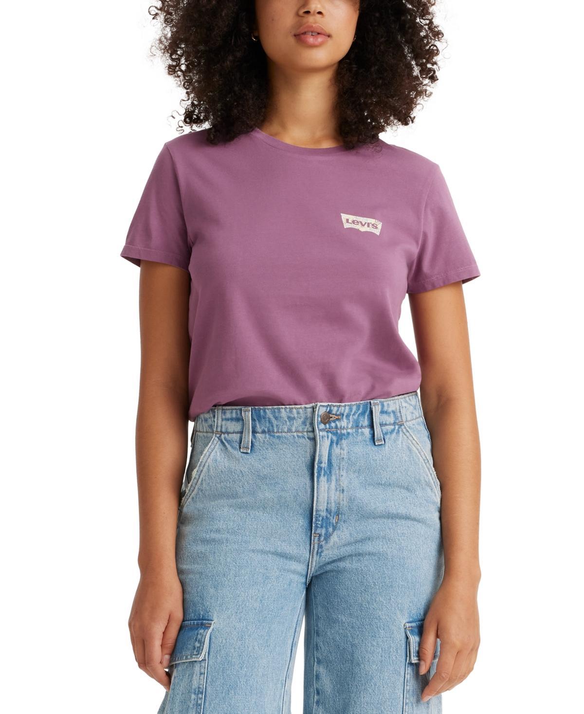 Womens Levis Logo Perfect Tee Purple Blue Floral Product Image