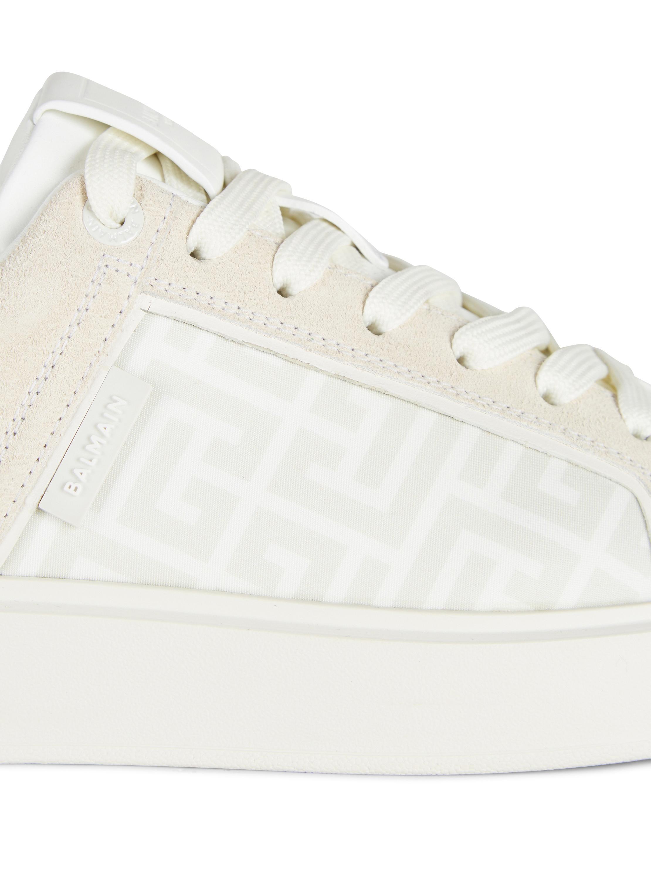 B-Court monogrammed nylon and leather sneakers Product Image