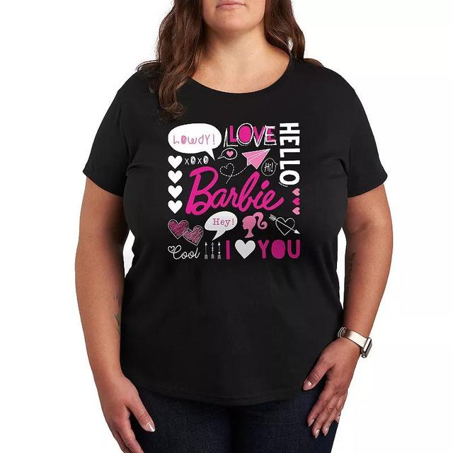 Plus Size Barbie Valentines Collage Graphic Tee, Womens Product Image