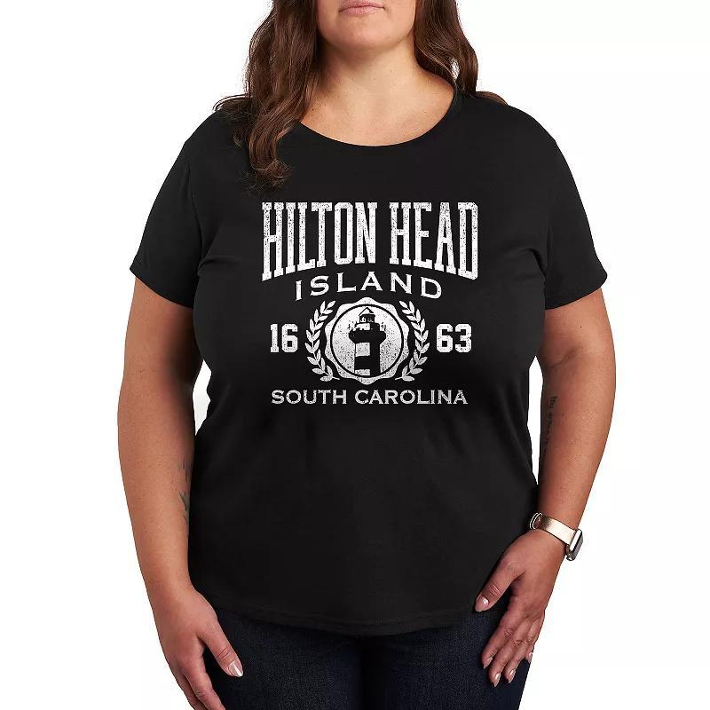 Plus Hilton Head Island Collegiate Graphic Tee, Womens Grey Blue Product Image