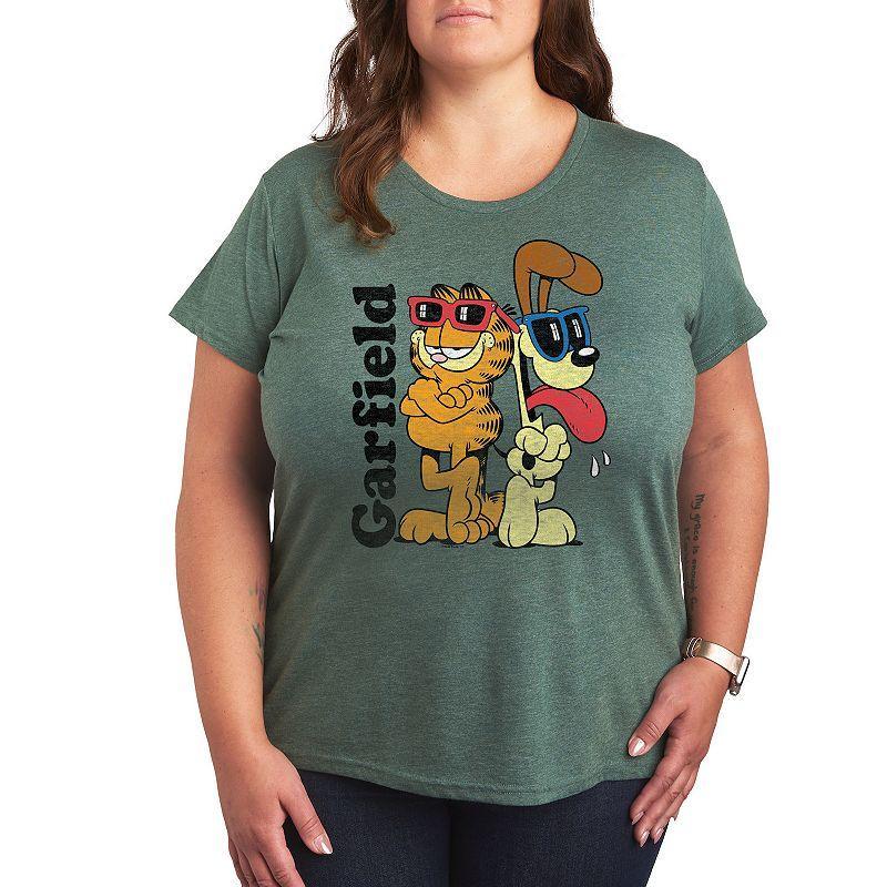 Plus Garfield Odie & Garfield Sunglasses Graphic Tee, Womens Product Image