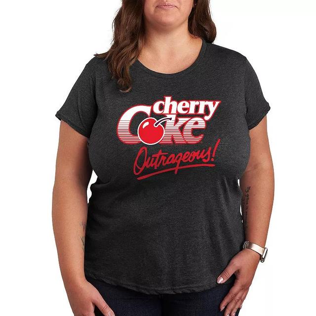 Plus Cherry Coke Outrageous Graphic Tee, Womens Black Product Image