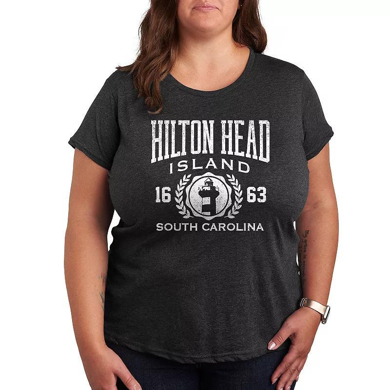 Plus Hilton Head Island Collegiate Graphic Tee, Womens Grey Blue Product Image