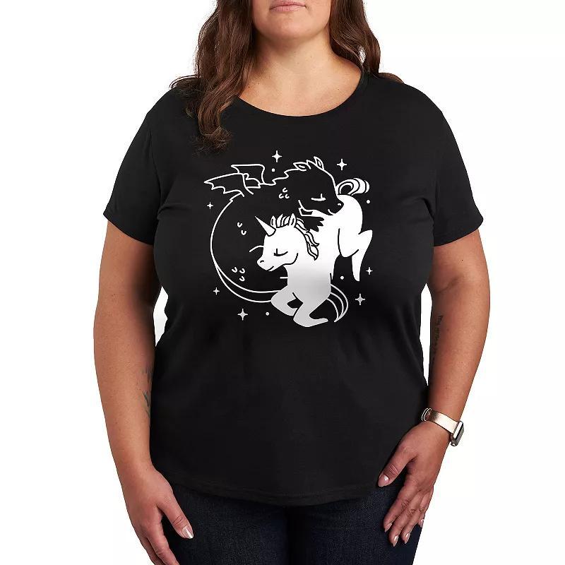 Plus Dragon Unicorn Graphic Tee, Womens Product Image