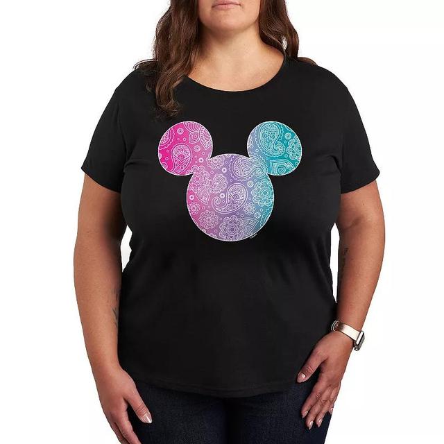 Disneys Mickey Mouse Plus Bandana Pattern Graphic Tee, Womens Product Image