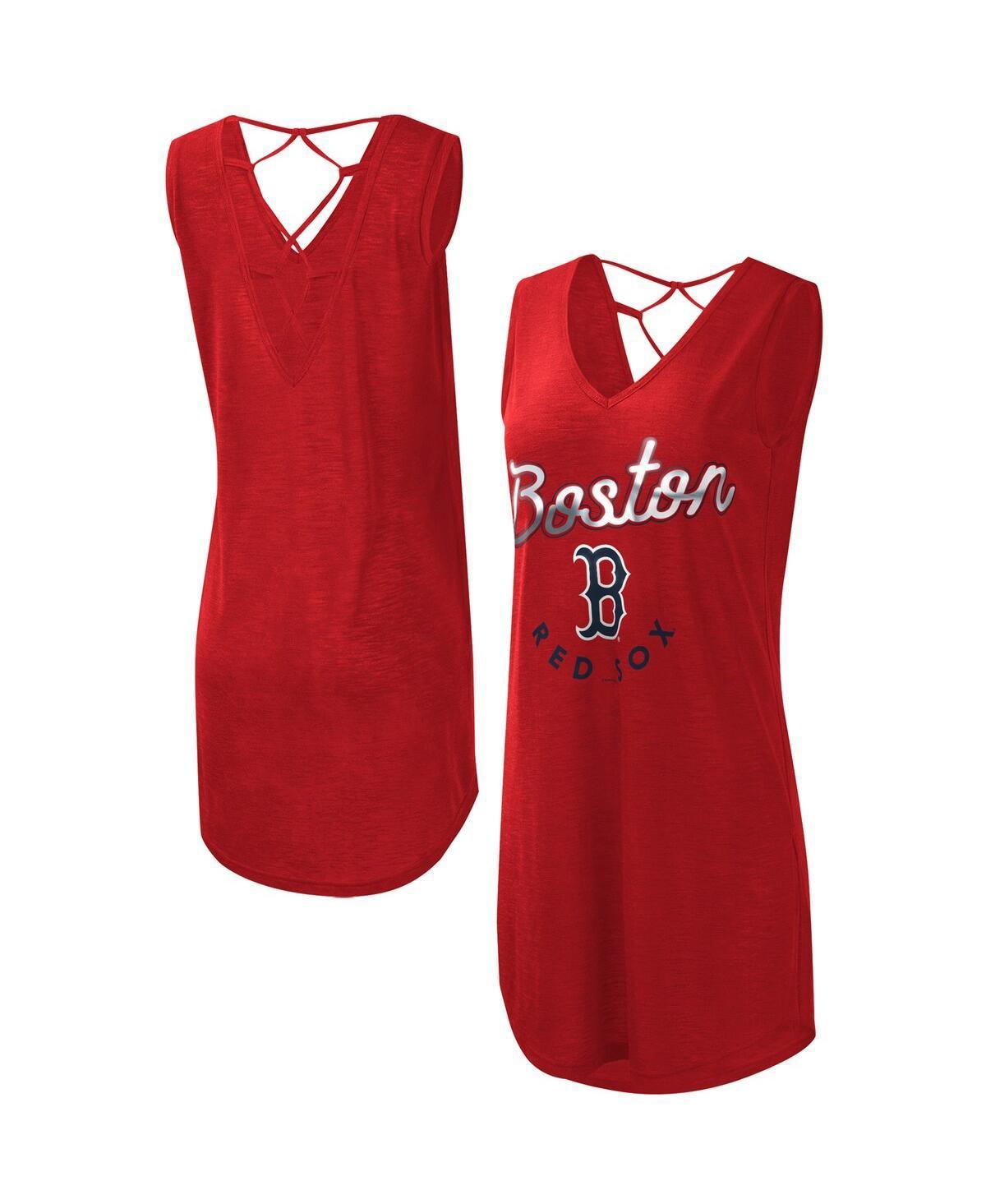 Womens G-III 4Her by Carl Banks Boston Sox Game Time Slub Beach V-Neck Cover-Up Dress Product Image