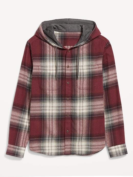 Hooded Flannel Shirt Product Image