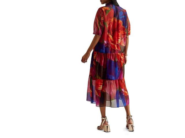 Ted Baker Miru Organza Tropical Bloom Midi Dress (Multicolor) Women's Dress Product Image