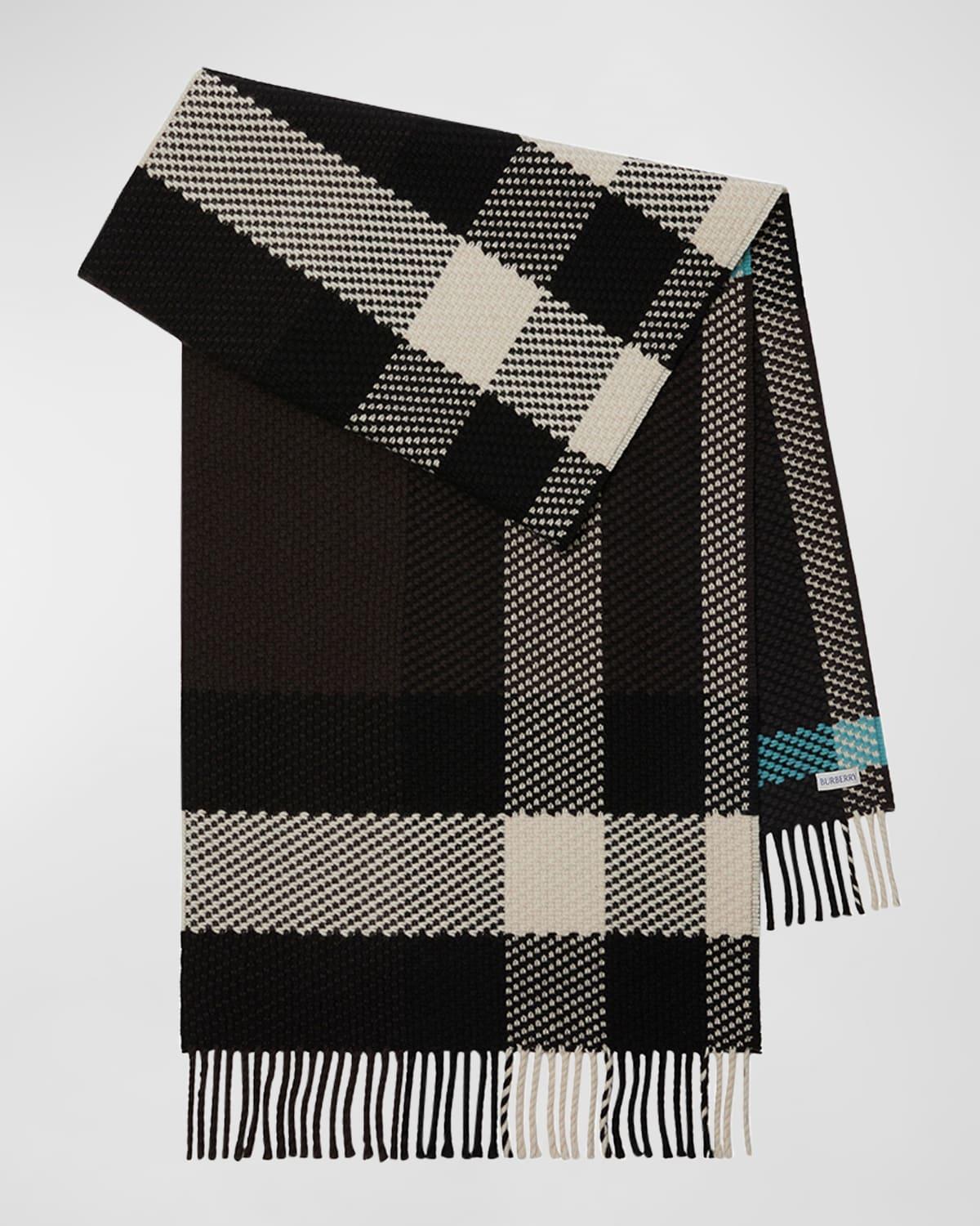 Mens Jumbo Check Wool Scarf Product Image