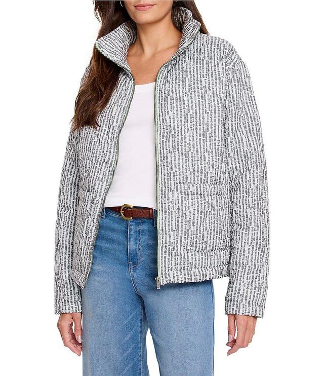 NIC + ZOE Throw On Stripe Quilted Zip Front Puffer Jacket Product Image