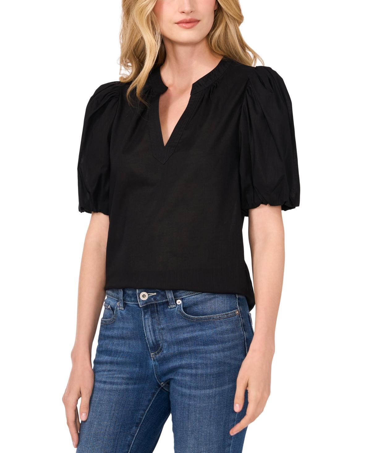 CeCe Womens Short-Puffed-Sleeve Blouse Product Image