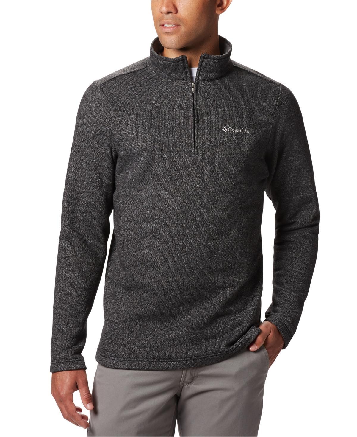 Mens Columbia Hart Mountain Fleece Quarter-Zip Pullover Dark Grey Product Image