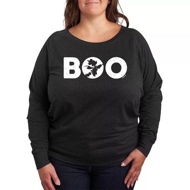 Disneys Minnie Mouse Plus Size Boo Lightweight French Terry Sweatshirt, Womens Heather Grey Product Image