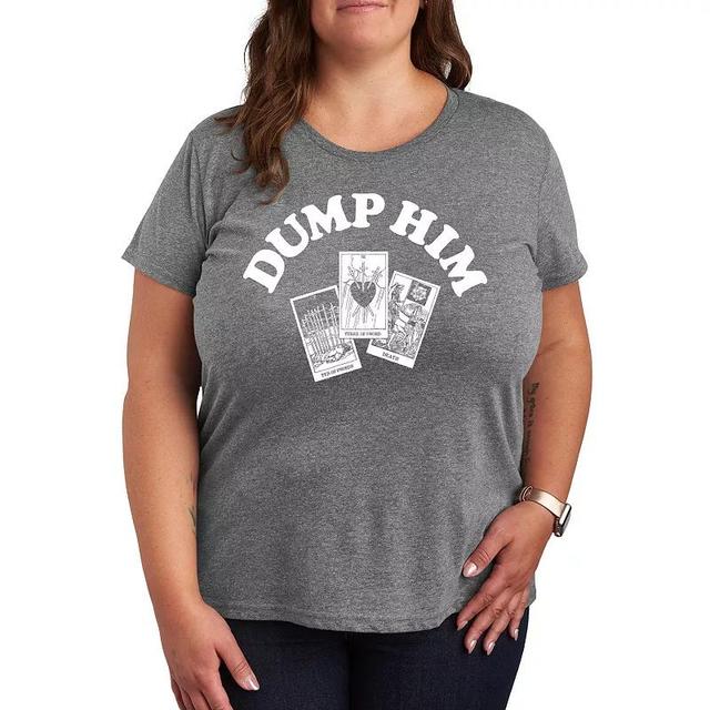 Plus Size Dump Him Tarot Graphic Tee, Womens Grey Gray Product Image