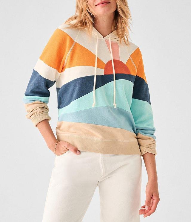 Faherty Soleil Abstract Sun Print Long Sleeve Pullover Hoodie Product Image