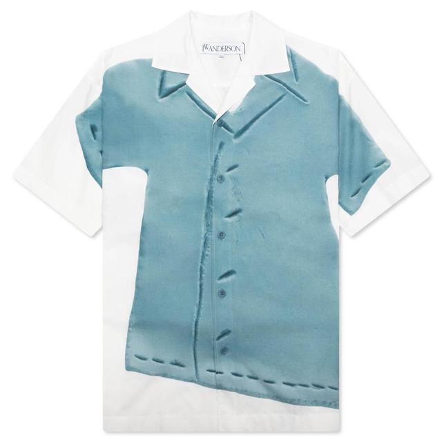 Clay Trompe L'Oeil Print S/S Shirt - White/Light Blue Male Product Image