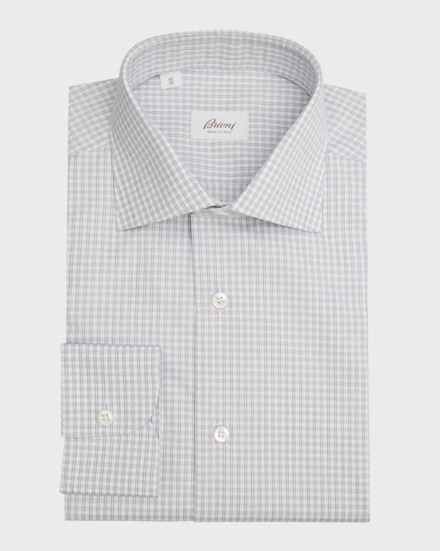 Men's Cotton Check Dress Shirt Product Image