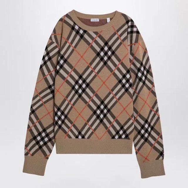 Check Pattern Blend Jumper In Sand Product Image