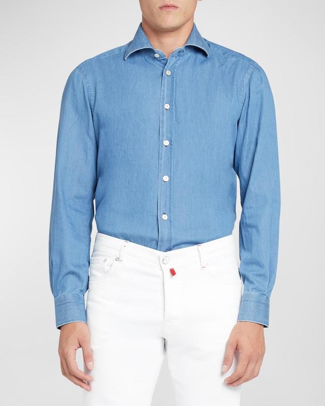 Mens Chambray Casual Button-Down Shirt Product Image