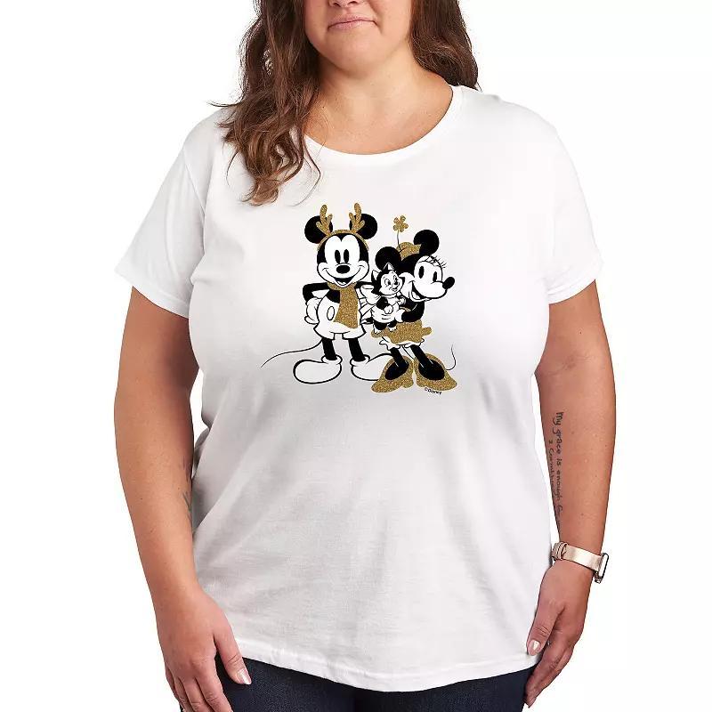 Disneys Mickey & Minnie Mouse Plus Sparkle Graphic Tee, Womens Product Image