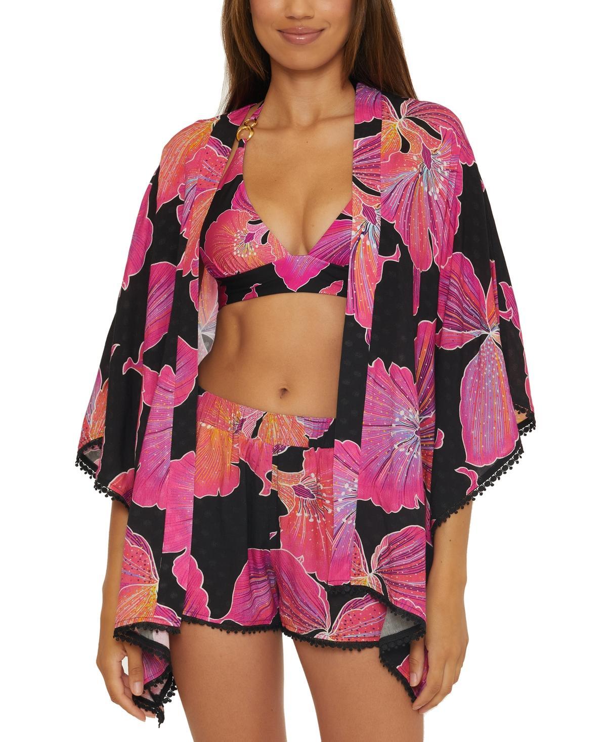 Trina Turk Womens Fleury Open-Front Cover-Up Tunic Product Image