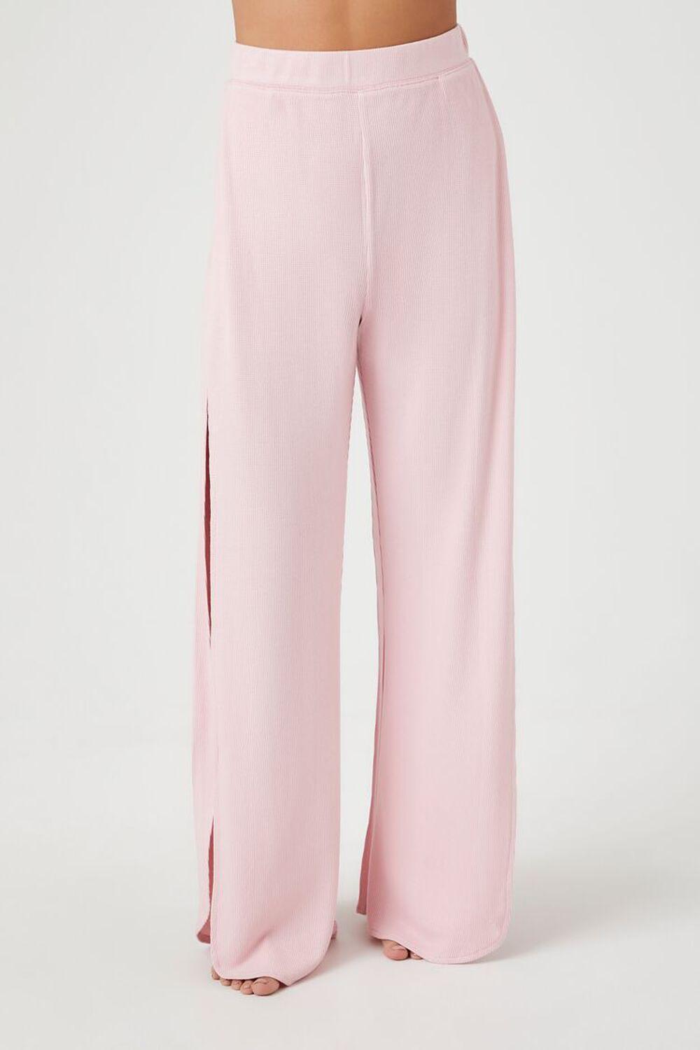 Wide-Leg Slit Pajama Pants | Forever 21 Product Image