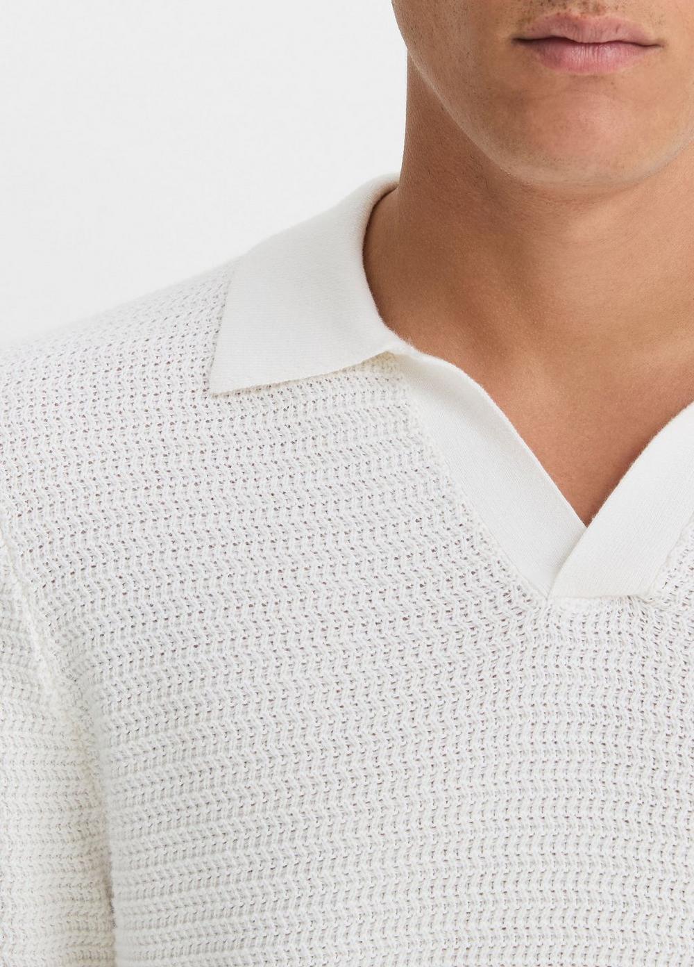 Craftsman-Rib Cotton-Cashmere Johnny-Collar Sweater Product Image