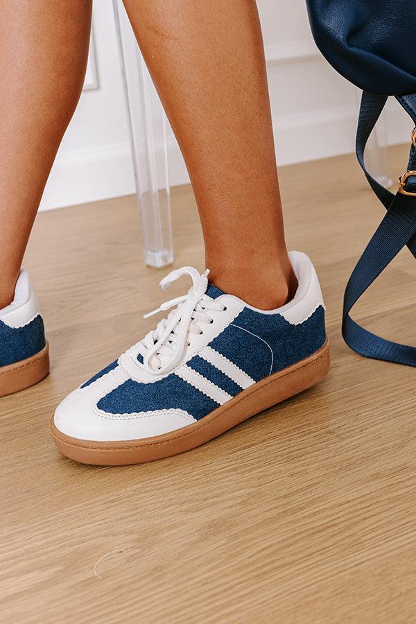 The Kimberly Denim Sneaker in Dark Wash Product Image