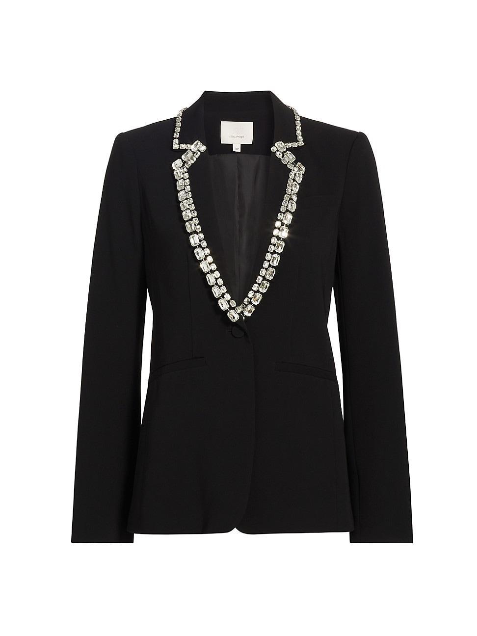 Womens Karlie Crystal-Embellished Single-Breasted Blazer Product Image