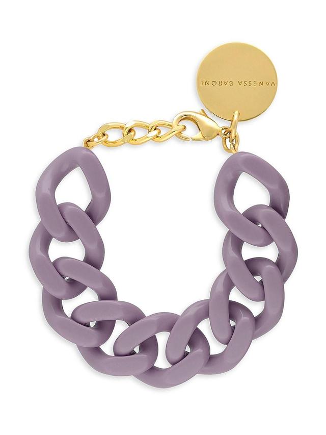 Womens Goldtone & Acetate Flat Chain Bracelet Product Image