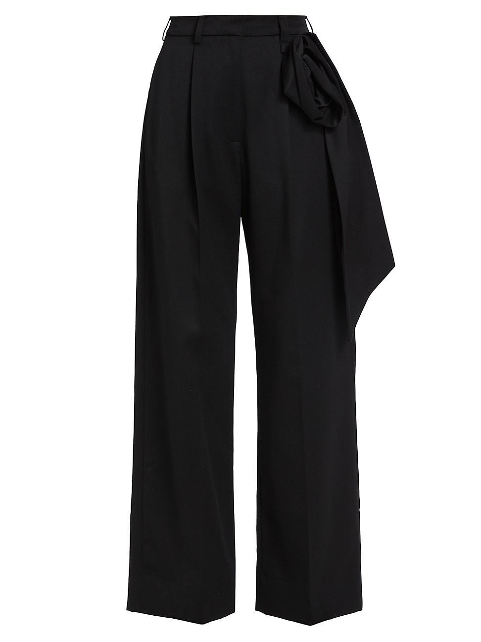 Womens Pressed Rose Wool-Blend Straight-Leg Trousers Product Image