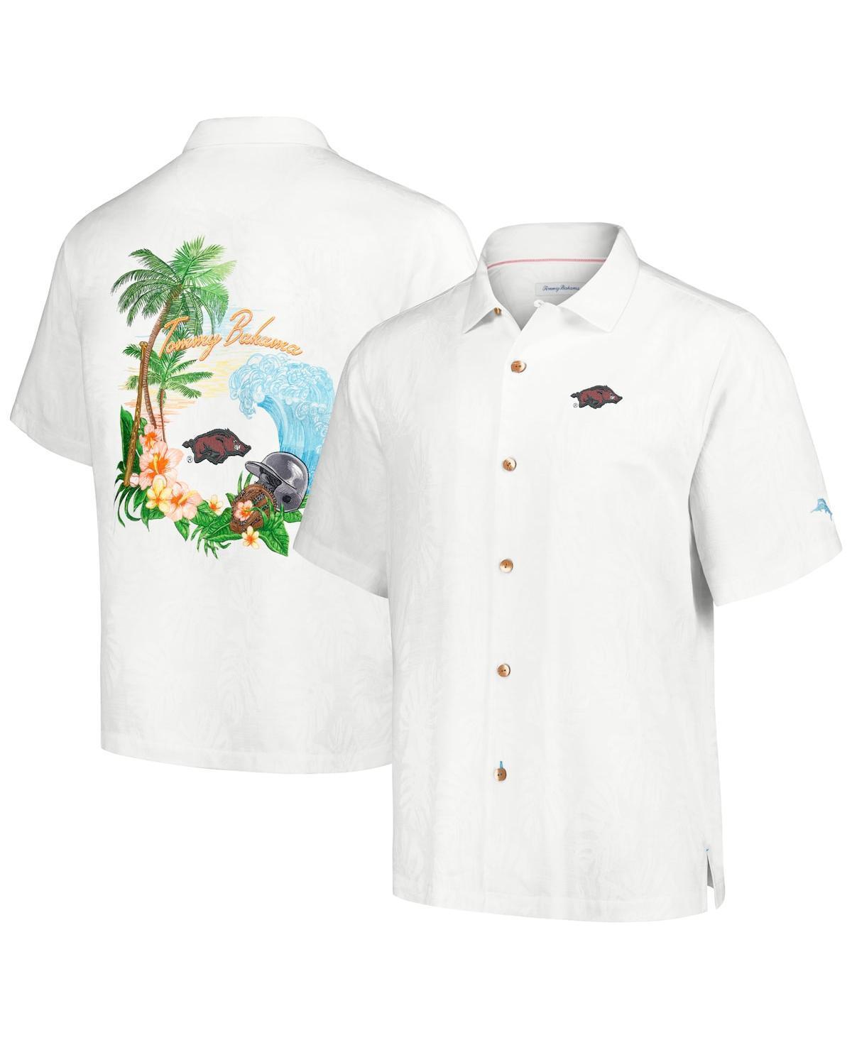 Tommy Bahama Mens White Arkansas Razorbacks Castaway Game Camp Button-Up Shirt Product Image