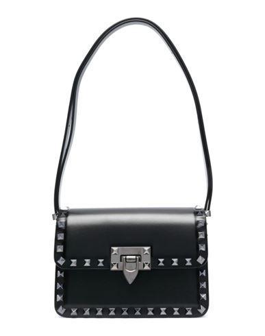 VALENTINO GARAVANI Small Rockstud Leather Shoulder Bag In Black Product Image