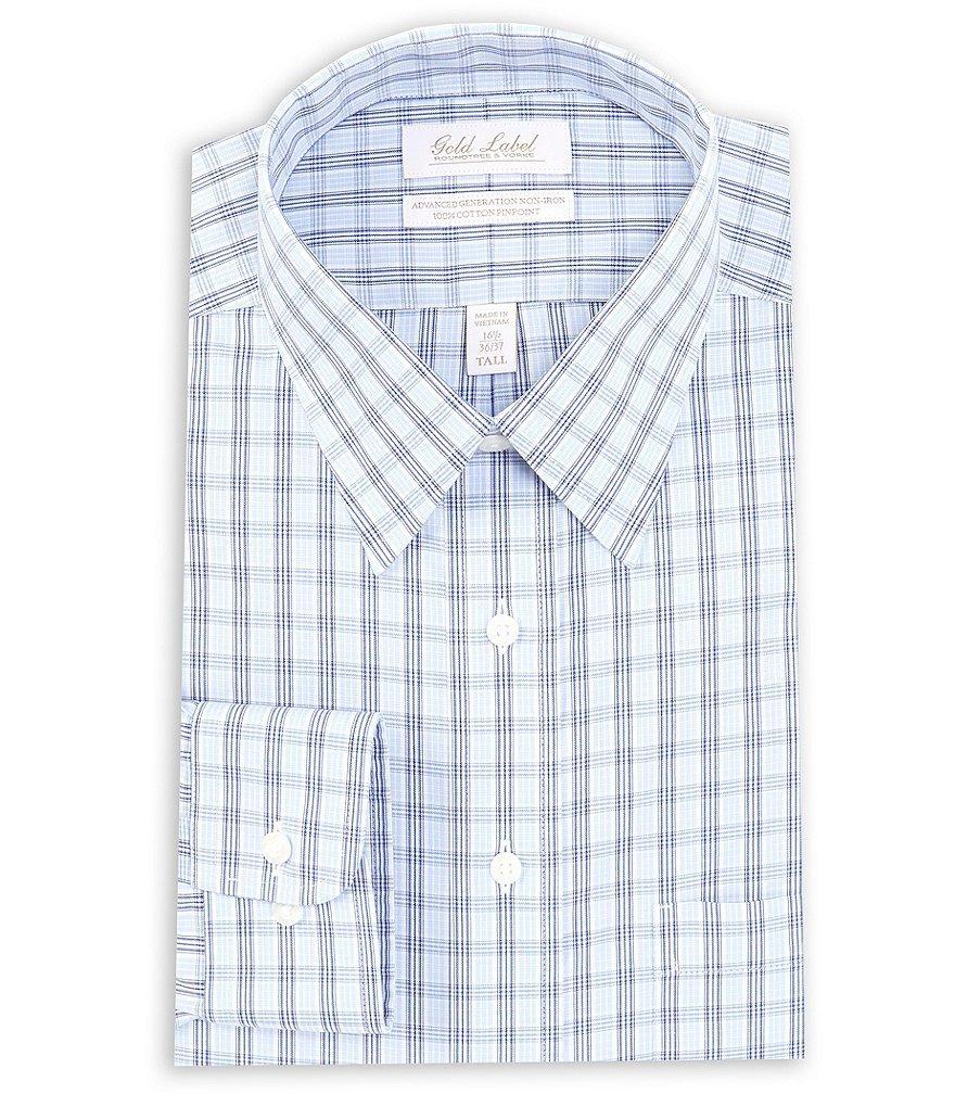 Gold Label Roundtree & Yorke Slim Fit Non-Iron Spread Collar Checked Dress Shirt Product Image