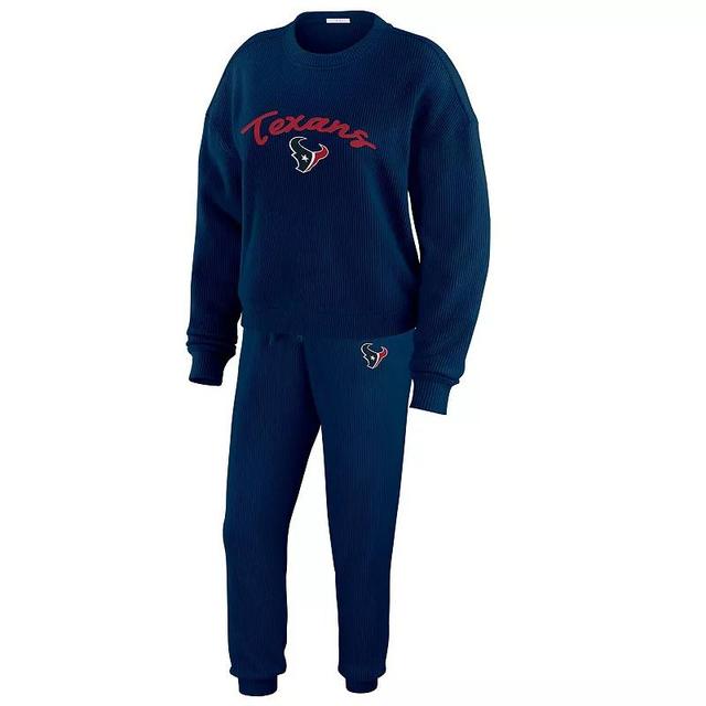 Womens WEAR by Erin Andrews Cream Atlanta Falcons Plus Size Knitted Tri-Blend Long Sleeve T-Shirt & Pants Lounge Set Product Image