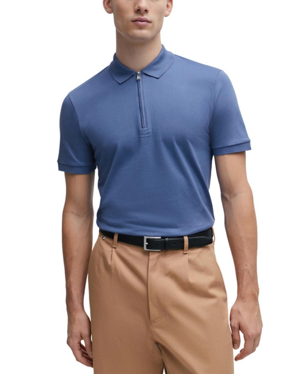 Men's Polston Cotton Polo Shirt In Open Blue Product Image