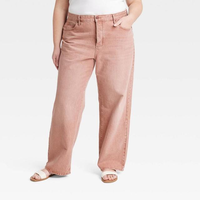 Womens Mid-Rise 90s Baggy Jeans - Universal Thread Clay Pink 26 Product Image