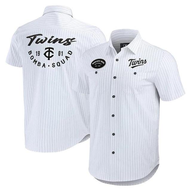 Mens Darius Rucker Collection by Fanatics Minnesota Twins Pin Stripe Short Sleeve Button-Up Shirt Product Image