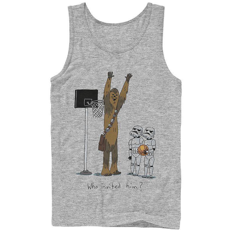 Mens Star Wars Basketball Chewbacca Vs Stormtrooper Graphic Tank Top Athletic Grey Product Image