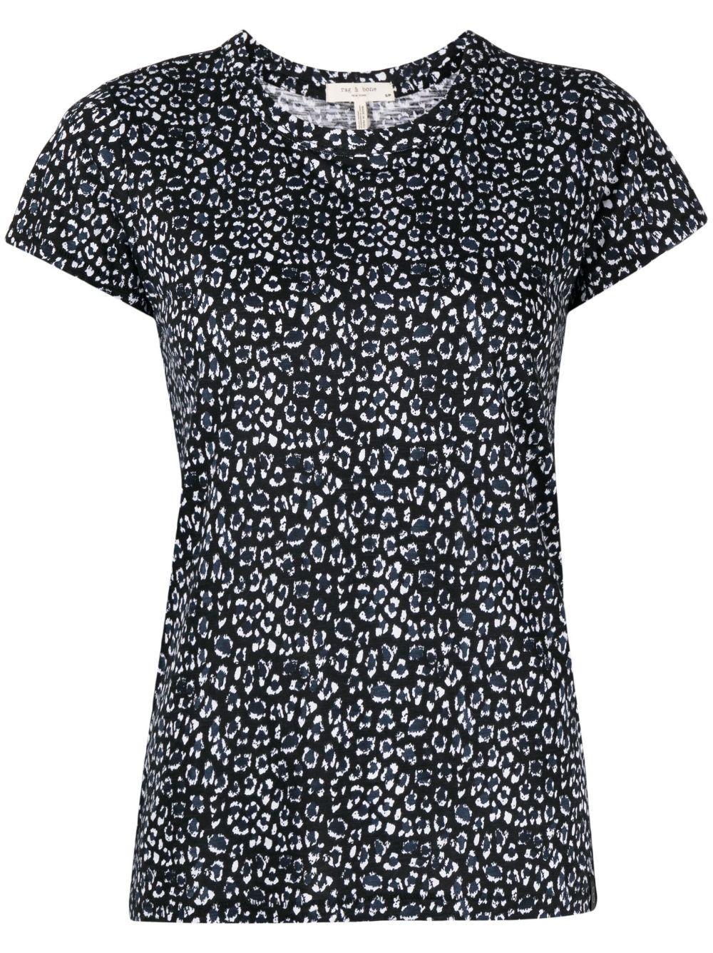 Leopard-print Short-sleeved T-shirt In Black Product Image