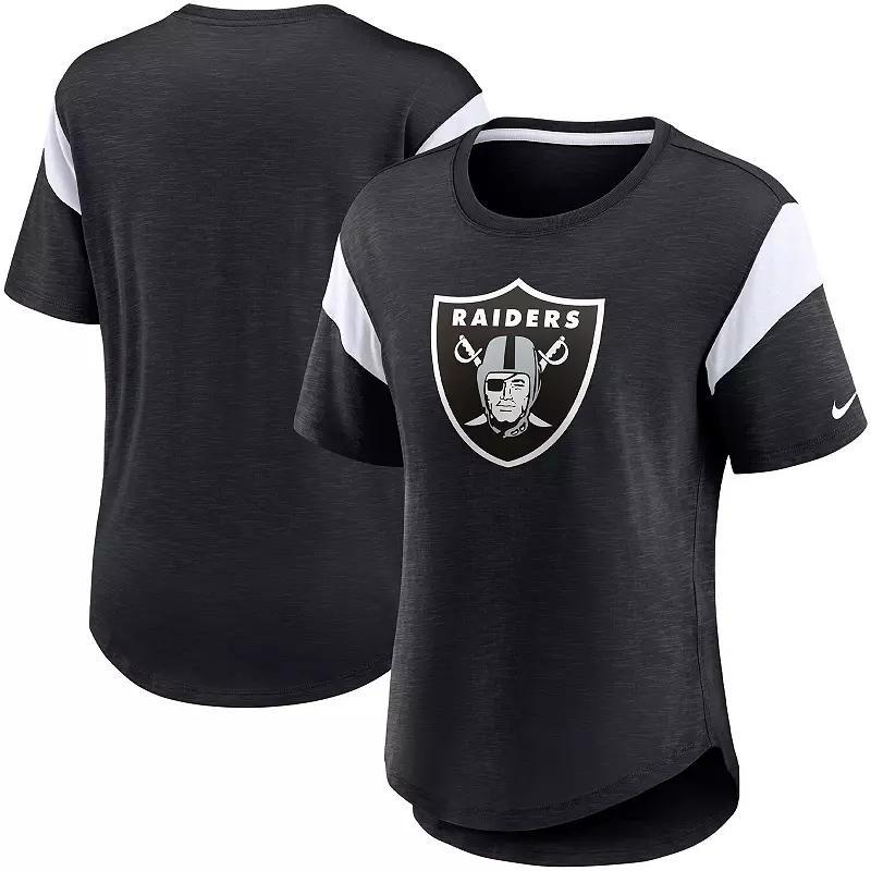 Womens Nike Heather Black Las Vegas Raiders Primary Logo Fashion Top Product Image