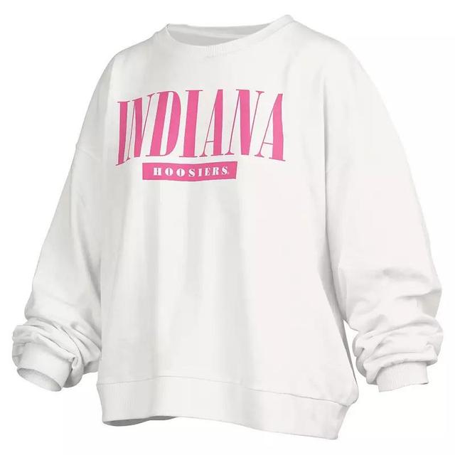 Womens Pressbox Indiana Hoosiers Sutton Janise Waist Length Oversized Pullover Sweatshirt Product Image